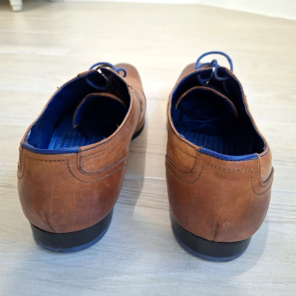 Ted Baker men's ROGRR brown leather cap toe lace-up oxford shoes - size 14